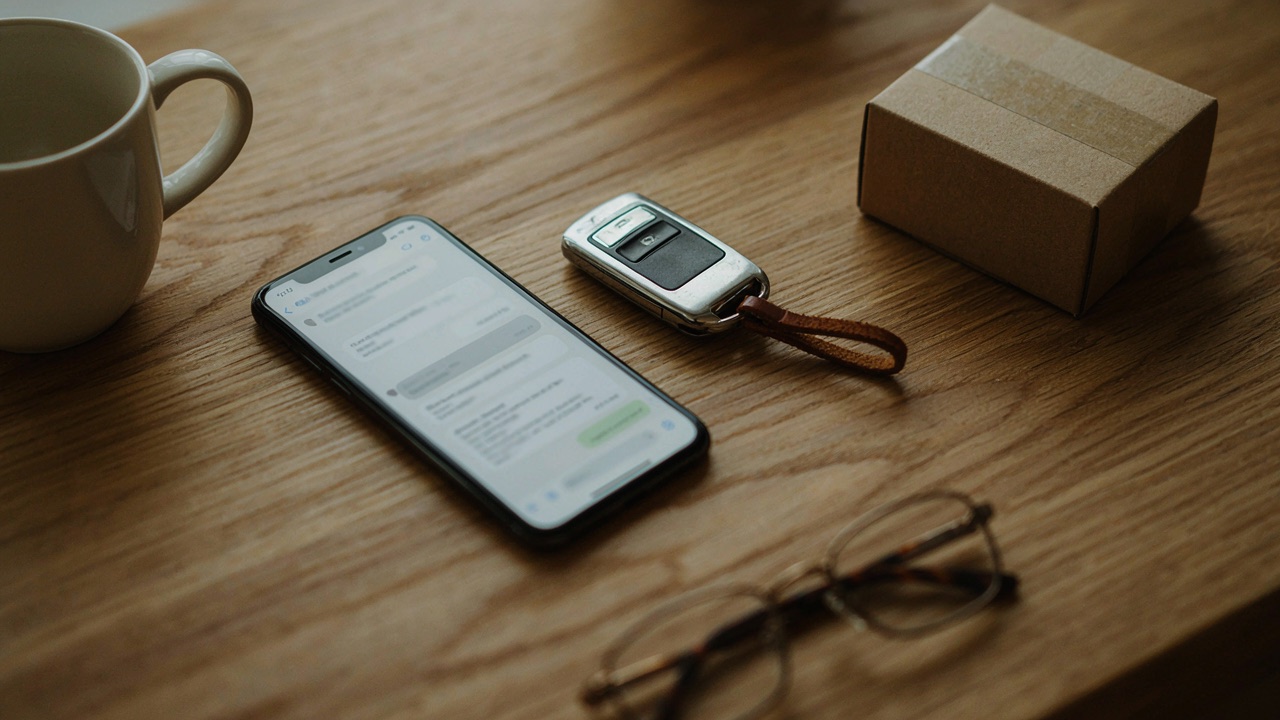 สมาร์ตโฟนและกล่องพัสดุ ใช้ประกอบบทความเกี่ยวกับการคุยยืนยันรายการผ่าน LINE